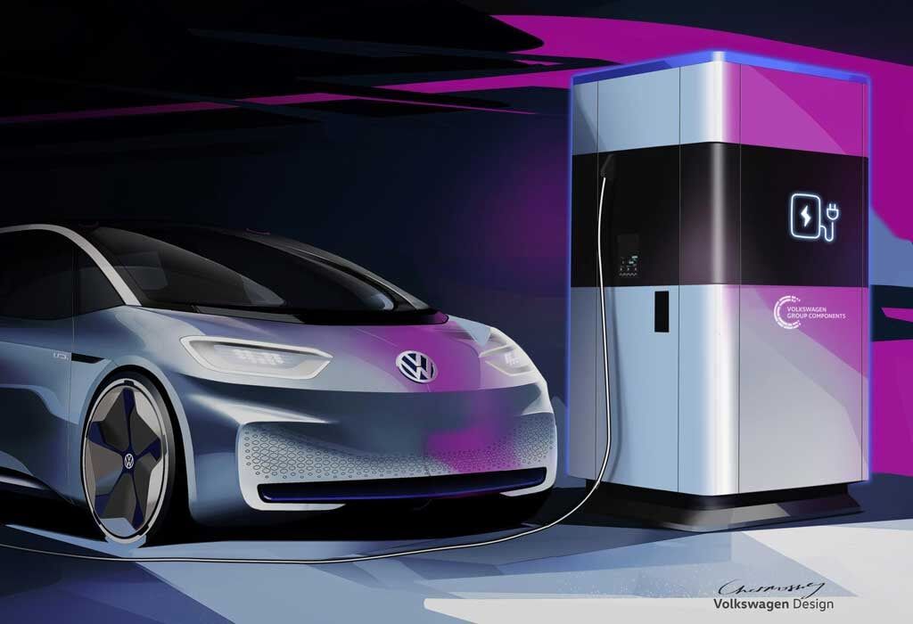 Volkswagen showcases its first mobile charging station