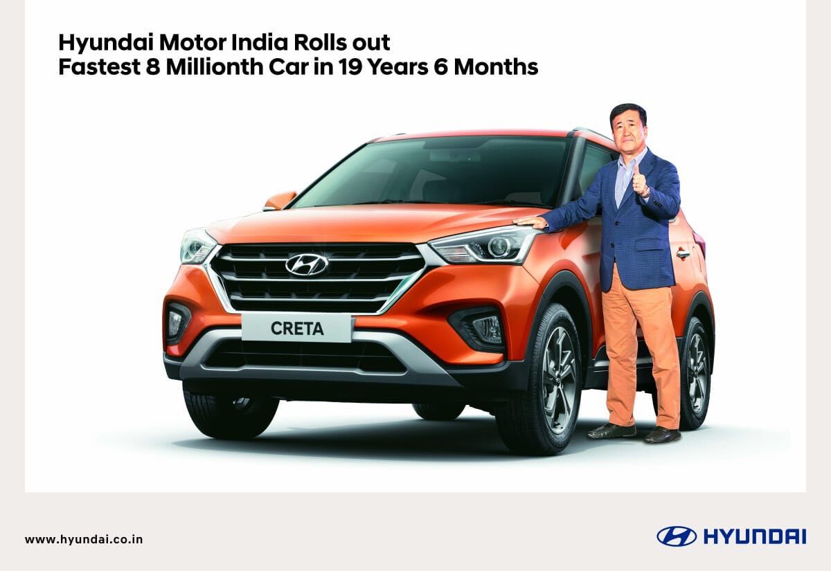 A milestone for Hyundai India: 8 millionth car rolls out of assembly lines