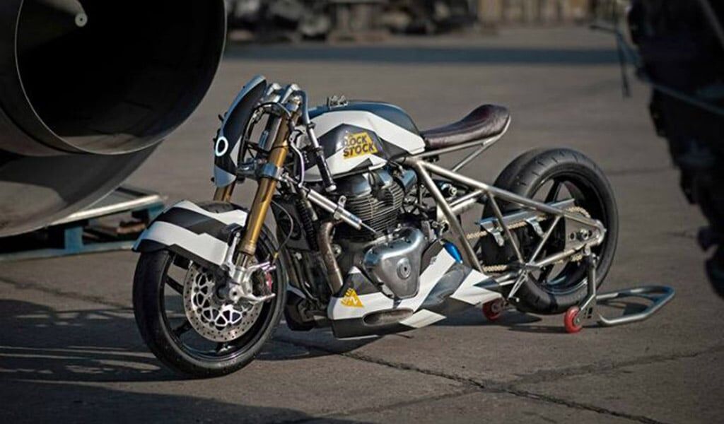 Royal Enfield LockStock dragster motorcycle breaks cover in London