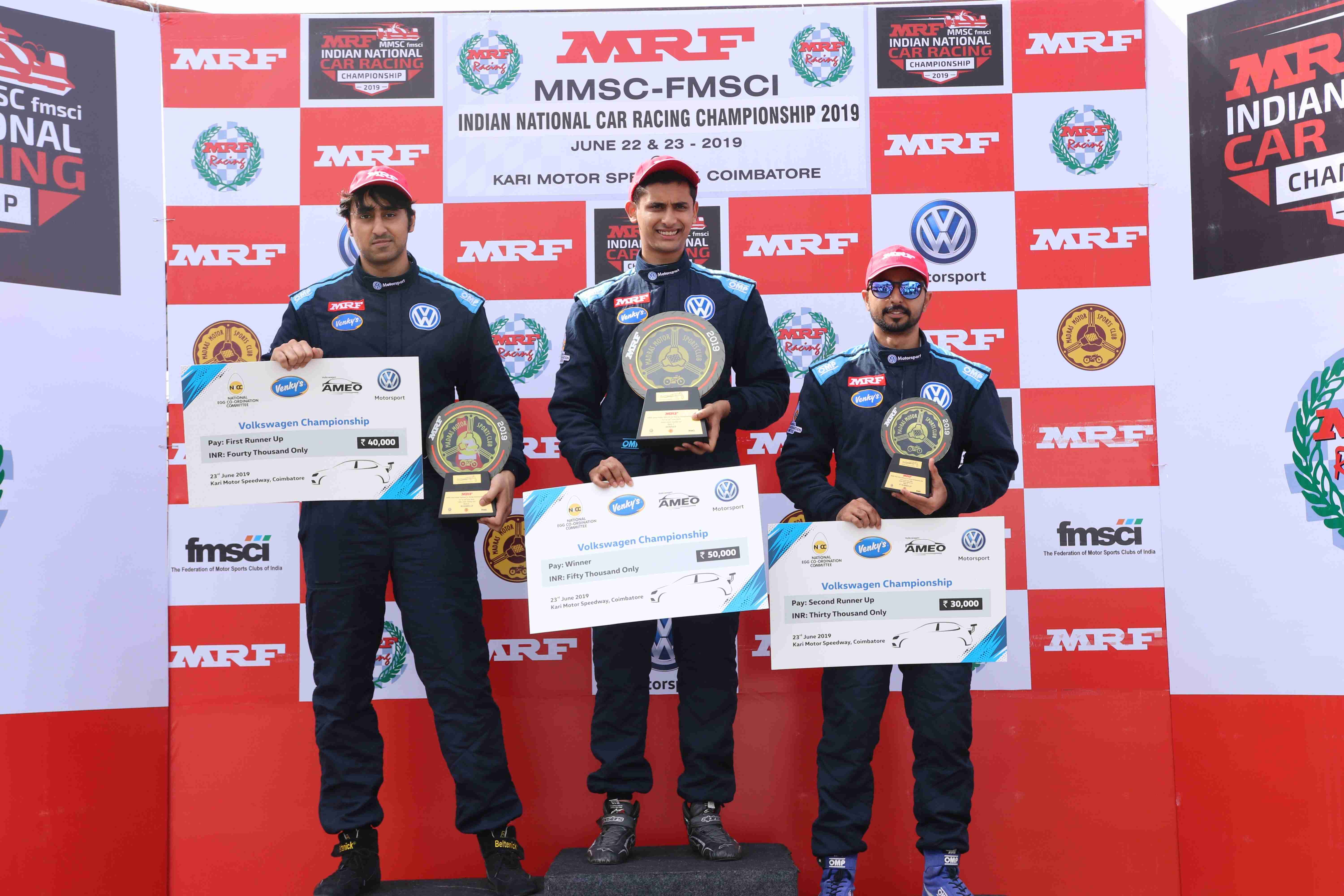 Jeet Jhabakh takes yet another win at the Volkswagen Ameo Class race weekend