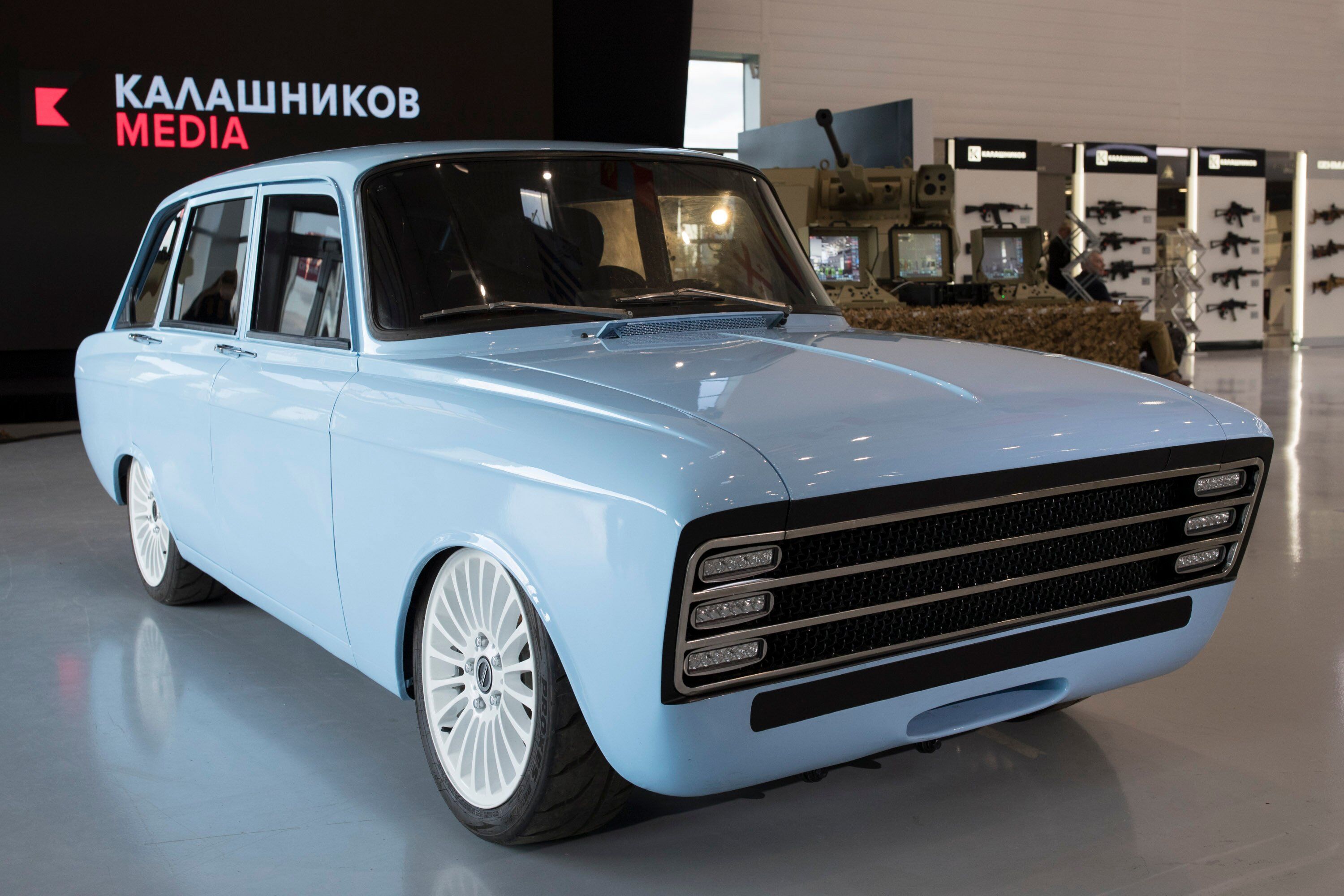 Russian firm Kalashnikov displays a new weapon, the CV-1 ‘electric supercar’