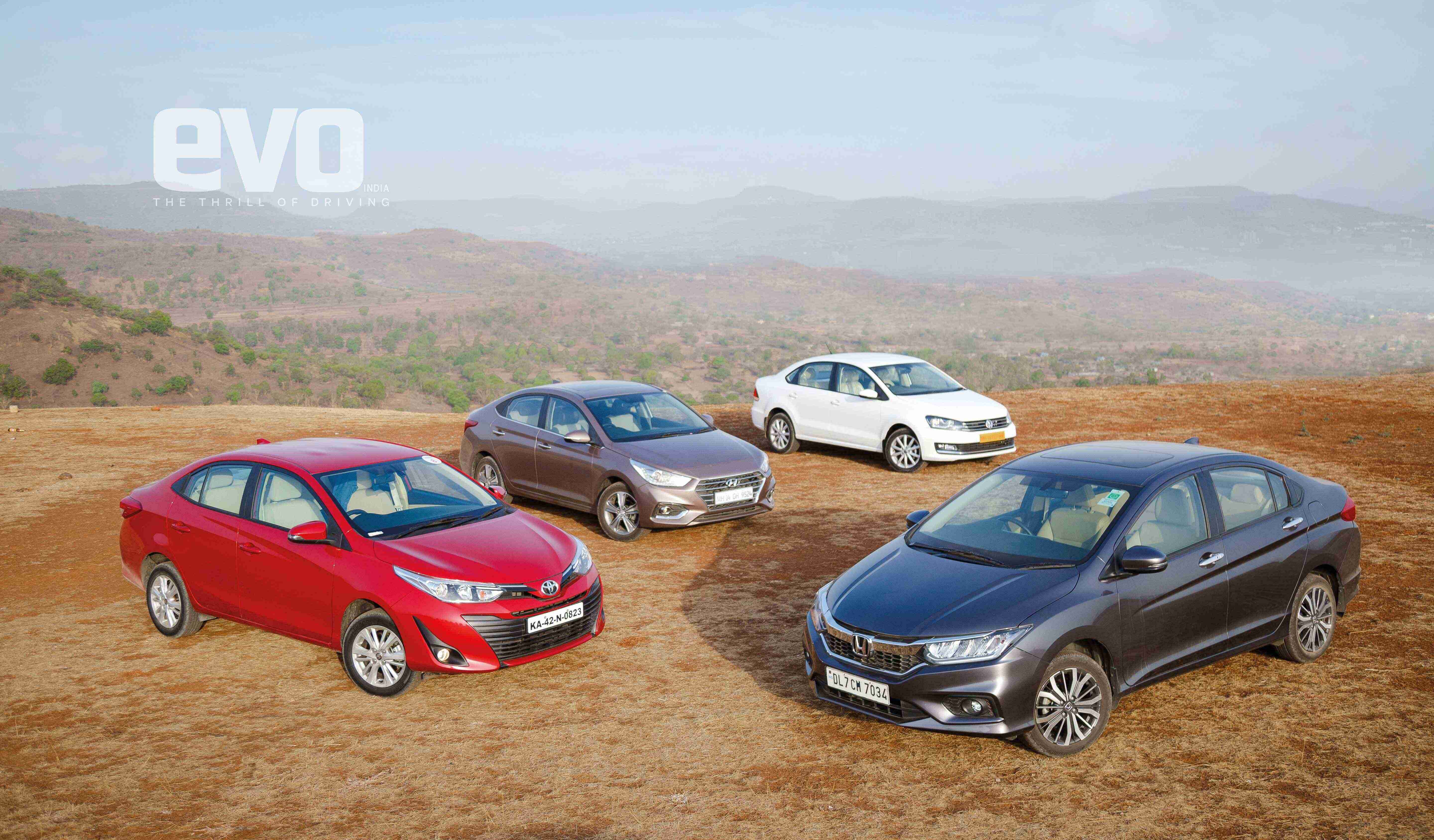 C-segment comparo: Toyota Yaris v Honda City v Hyundai Verna v Volkswagen Vento