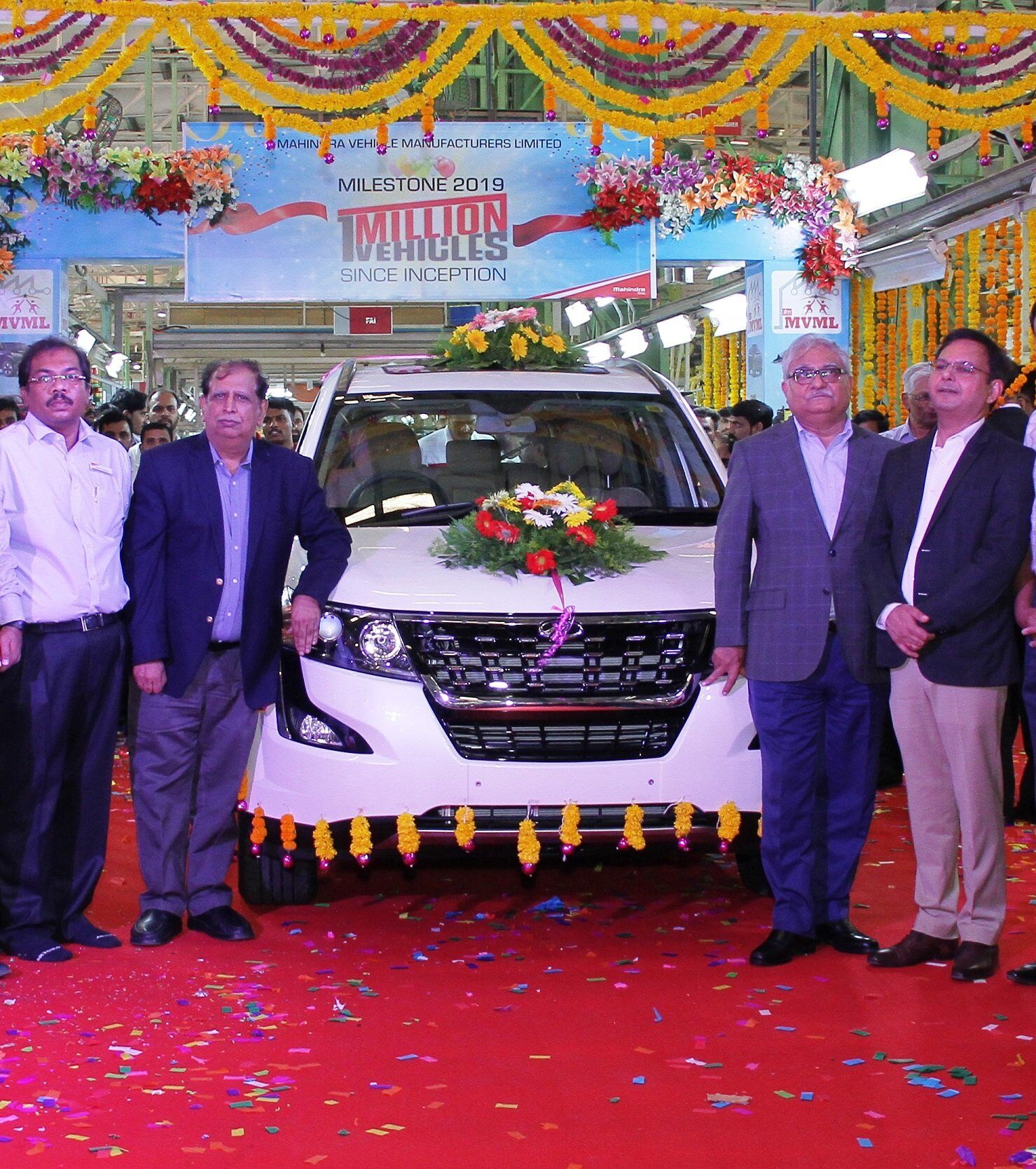 Mahindra rolls out one-millionth car from three plants simultaneously